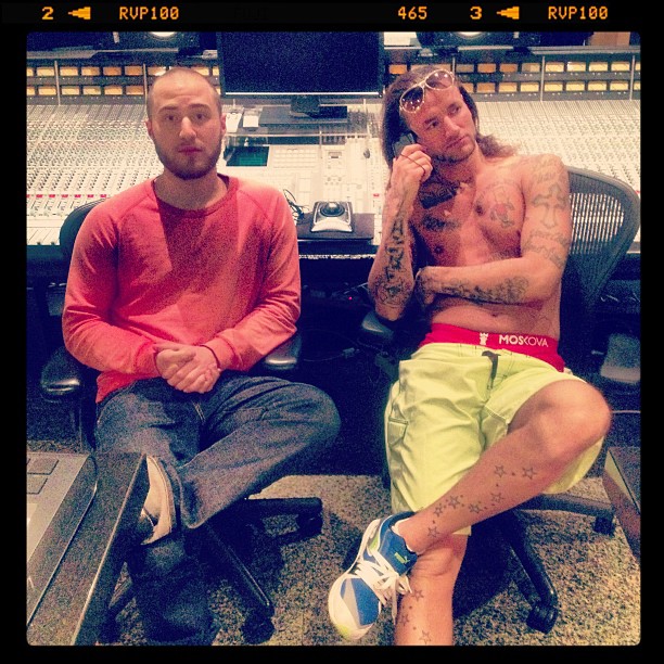 Mike Posner and RiFF RaFF in the studio 11/5/12
