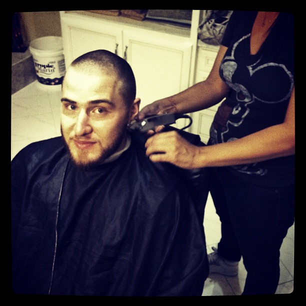 Mike Posner getting a haircut 8/5/12
