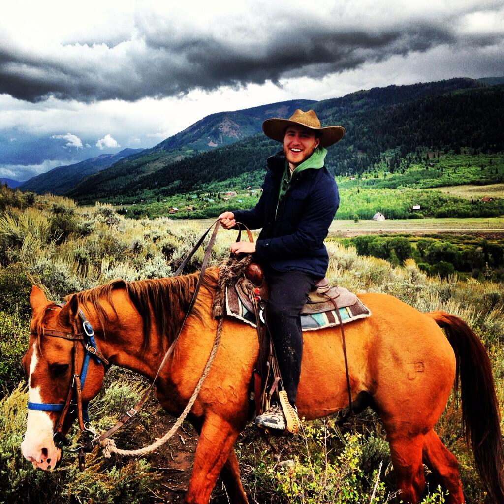 Mike Posner horseback riding during his vacation in Utah 9/13/13
Photo by Mike Posner
