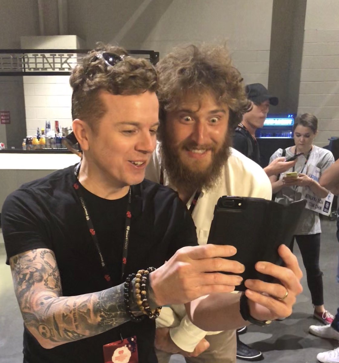 JoJo Wright and Mike Posner at iHeartRadio Music Festival on September 21, 2018
