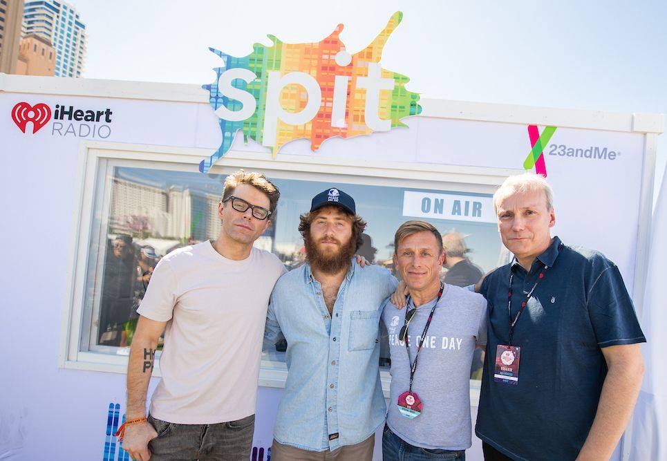 Bobby Bones, Mike Posner, and Jeremy Gilley at iHeartRadio Music Festival on September 22, 2018
