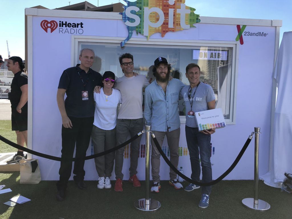 Bobby Bones, Mike Posner, and Jeremy Gilley at iHeartRadio Music Festival on September 22, 2018
