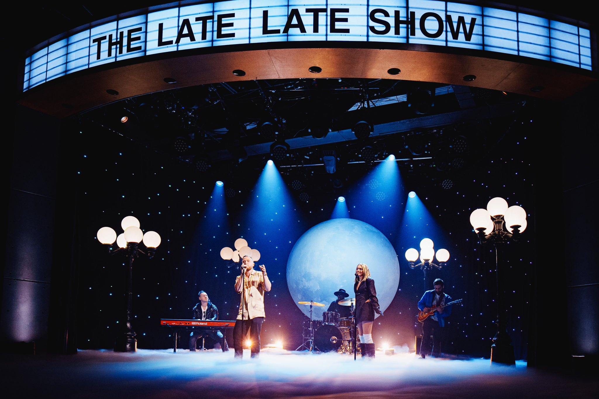 Mike Posner and Salem Ilese performed Howling At The Moon on The Late Late Show with James Corden on February 6, 2023