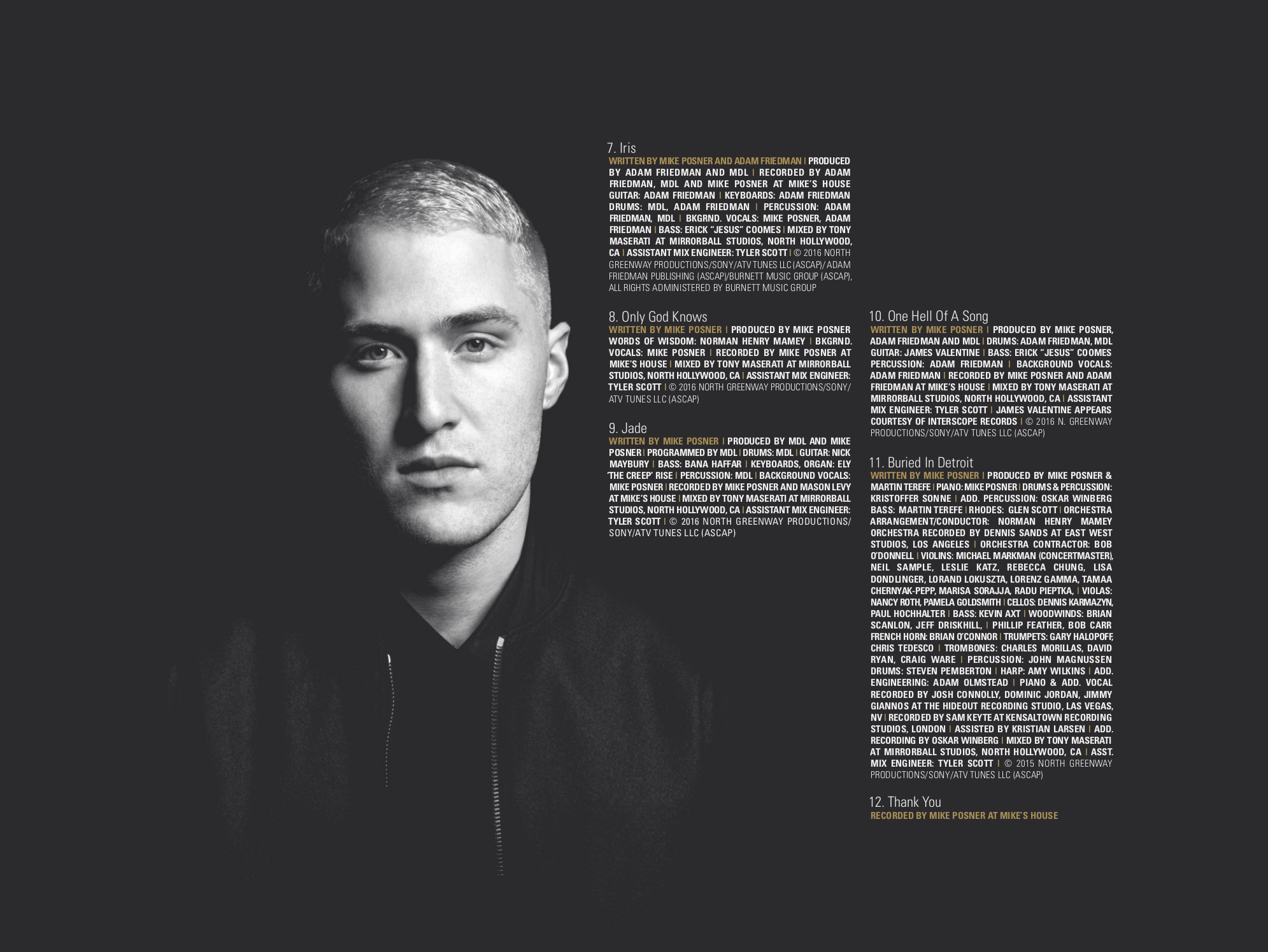 Mike Posner - At Night, Alone. (Digital Booklet)
Released: May 6, 2016 
Label: Island Records
