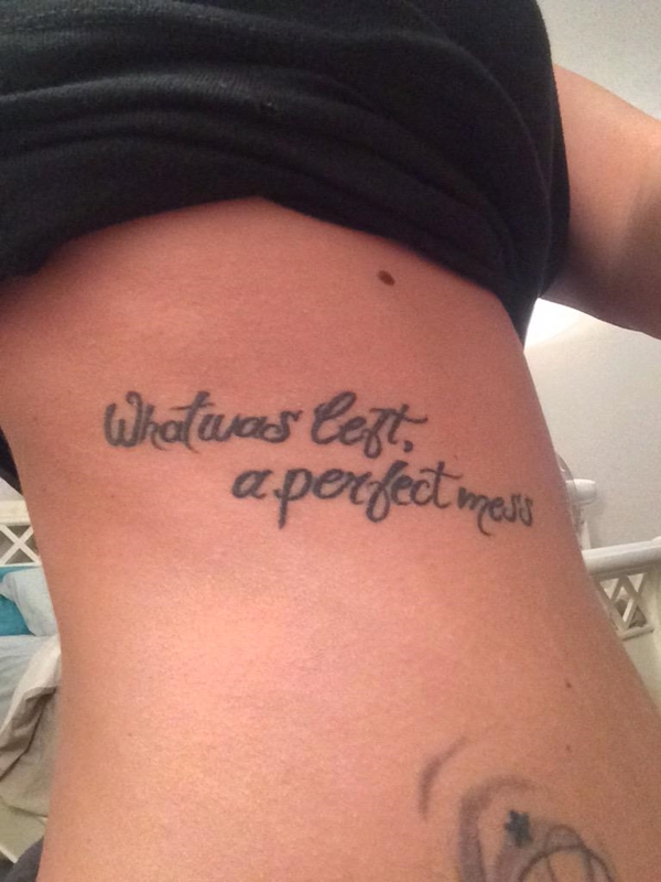 Maggie's Tattoo Featuring Mike Posner's "A Perfect Mess" Lyrics (2013)
twitter.com/Maggiez23
Maggie's Tattoo Featuring Mike Posner's "A Perfect Mess" Lyrics (2013)
twitter.com/Maggiez23