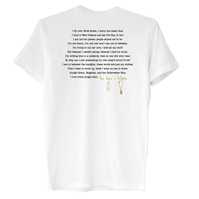 'At Night, Alone' T-Shirt featuring Mike Posner's Poem (Back)
https://mike-posner.myshopify.com
