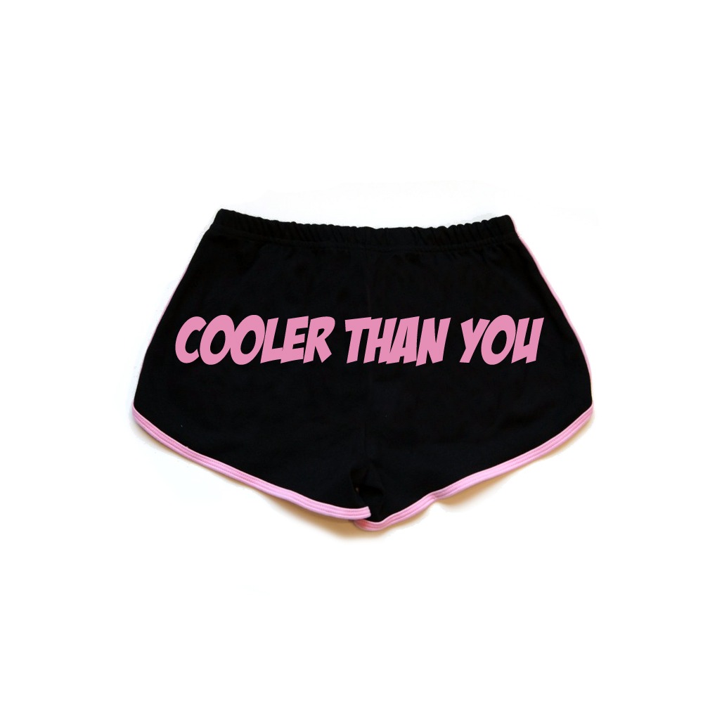 Cooler Than You Booty Shorts (Black and Pink)
