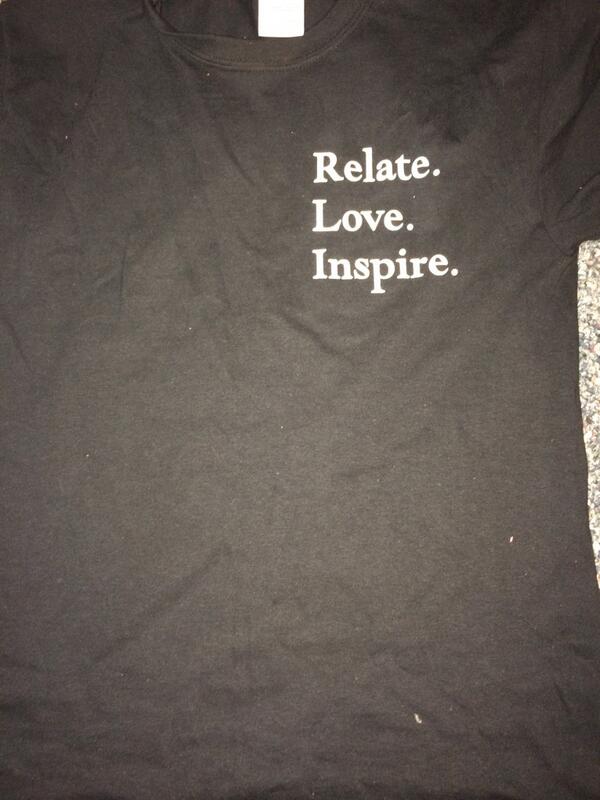 Front of Mike Posner's 2014 Unplugged Tour T-Shirt "Relate. Love. Inspire."
Twitter @GgglsSweetie
