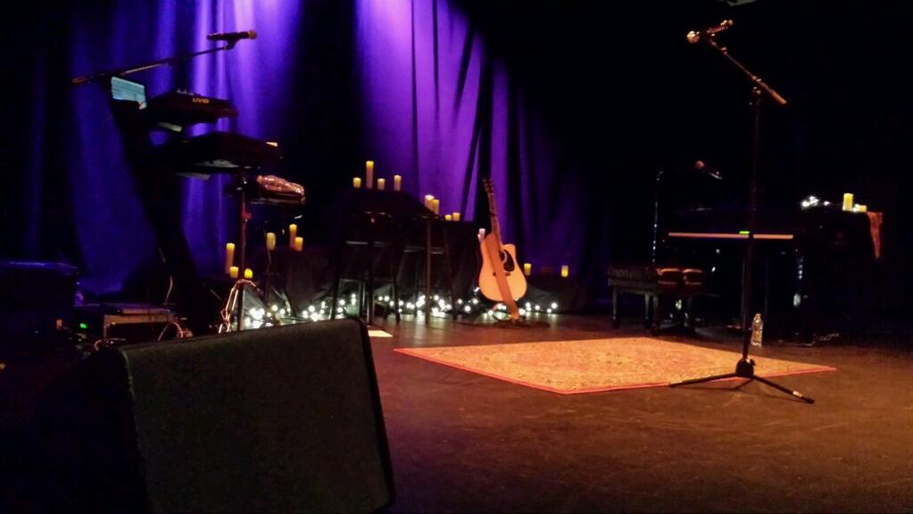 Mike Posner's stage on his Unplugged Tour at City Theatre in Detroit, MI 4/6/14
Credit: Angel
