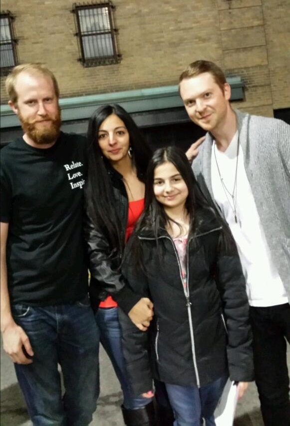 Angel and her sister met Mike Posner's manager and assistant.