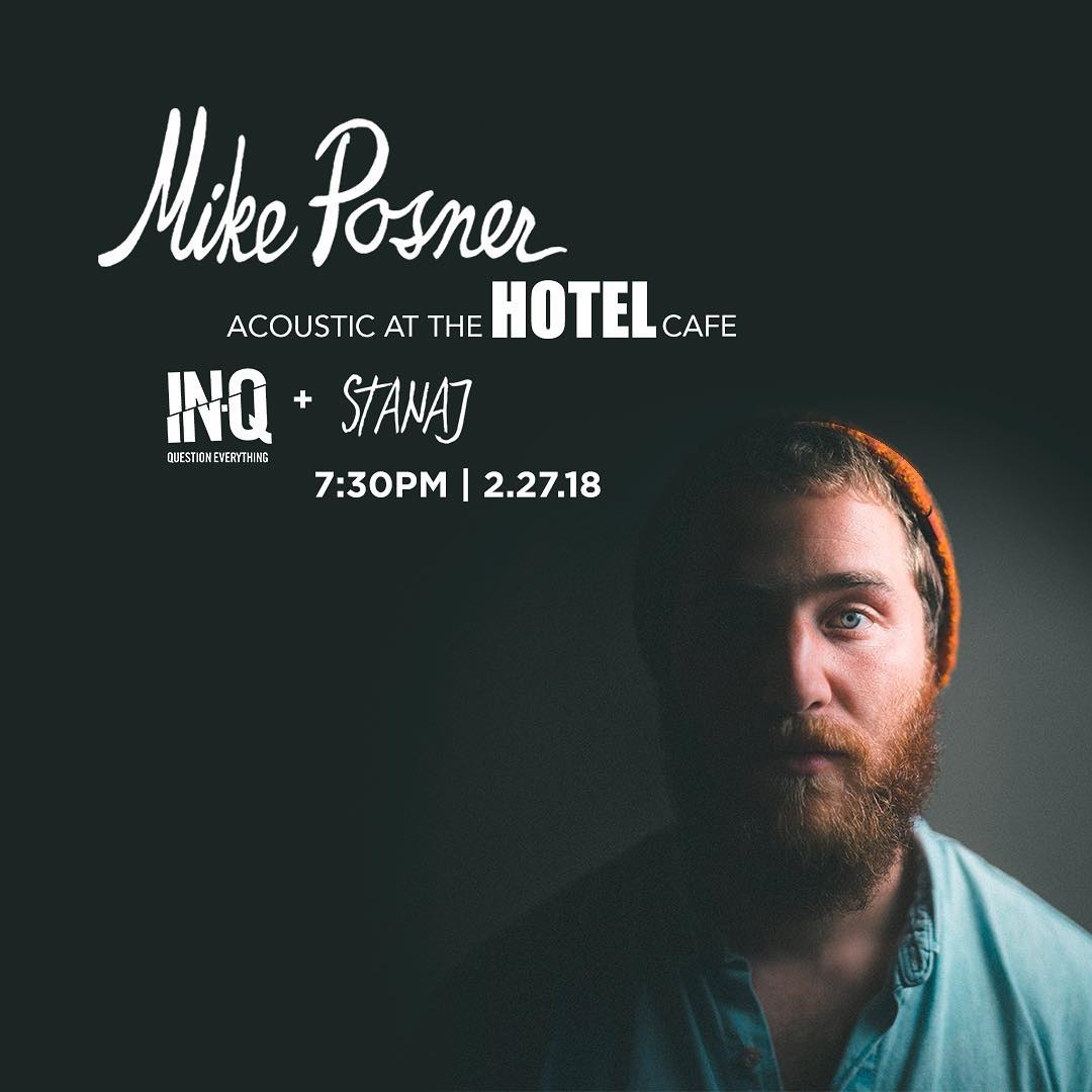 Mike Posner Announces Acoustic Show at The Hotel Café - February 27