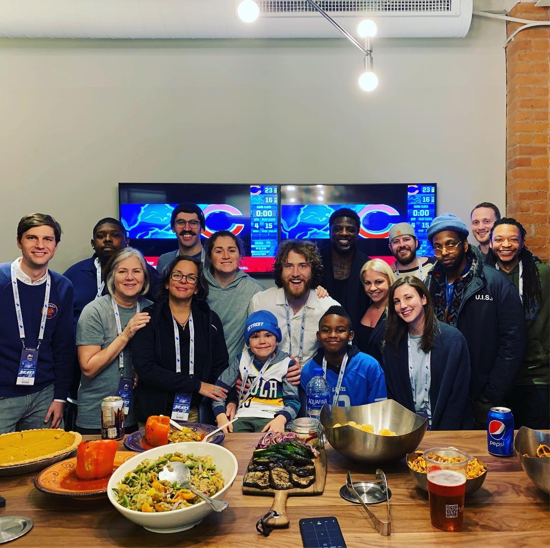 Mike Posner with family and friends at Ford Field on Thanksgiving Day 2018
Photo credit: Jacob Smith
