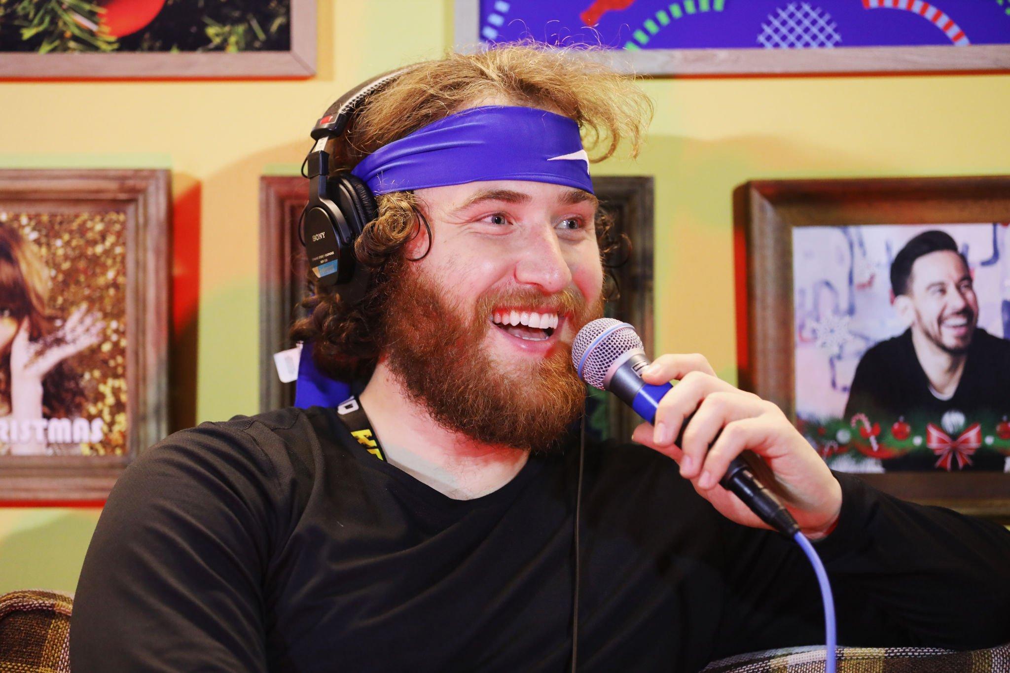 Mike Posner being interviewed backstage at KROQ's Absolut Almost Acoustic Christmas 2018
