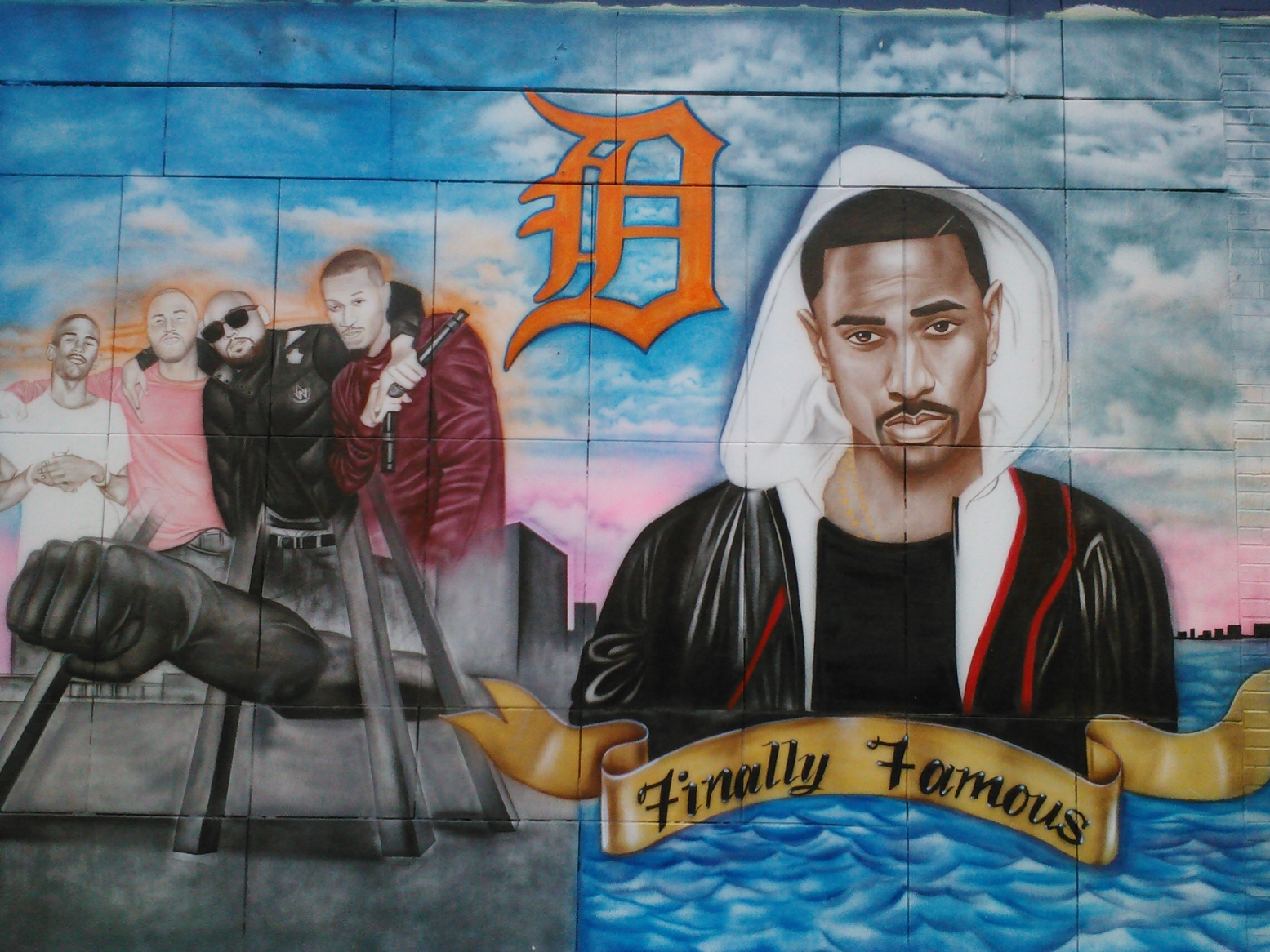 Big Sean, Mike Posner, SayItAintTone, and Earlly Mac in a mural off Dexter Ave - Detroit, MI 6/9/13
Photo by Dazzle Turner
twitter.com/DazzlePosner
The mural is located at:
Dexter Check Cashing
13237 Dexter Avenue
Detroit, MI 48238
