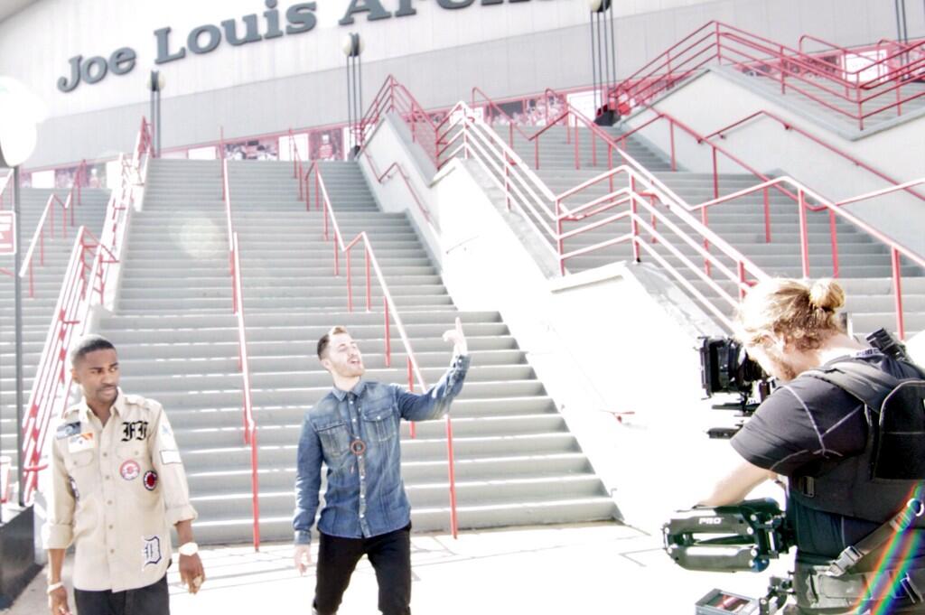 Big Sean and Mike Posner shooting music video at Joe Louis Arena - Detroit, MI 9/21/13
Photo by Mike Posner
