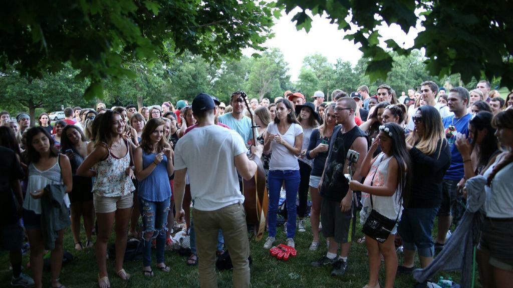 Mike Posner performing at the Chautauqua Park in Boulder, CO July 1, 2015
Photo by Jeffrey Brant
