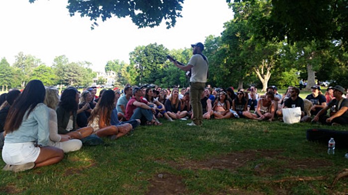 Mike Posner performing at the Chautauqua Park in Boulder, CO July 1, 2015
MikePosner.com
