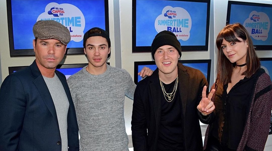 Mike Posner visiting the Capital Breakfast Show with Dave Berry, George and Lilah
