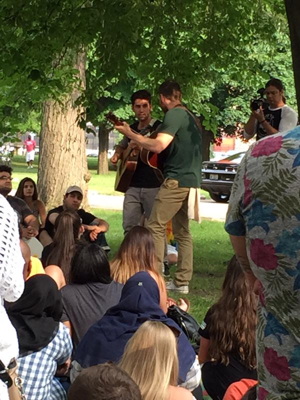 Mike Posner and Adam Friedman performing at Goodale Park in Columbus, OH July 5, 2015
twitter.com/T_Wills92
