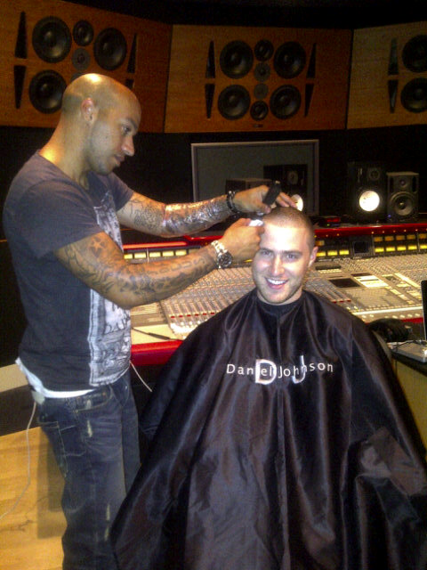 Daniel Johnson the Barber with Mike Posner - July 1, 2011

