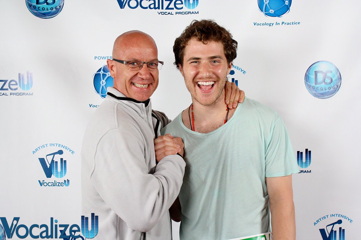 Mike Posner with his vocal coach Dave Stroud at VocalizeU Summer Artist Intensive 2014 in Los Angeles, CA 7/18/2014
facebook.com/VocalizeUApp
