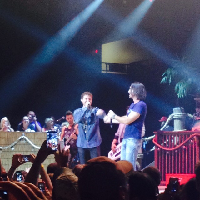 Mike Posner performing with Jake Owen on the Days of Gold Tour in Park City, KS 6/29/14
Instagram @becsherer
