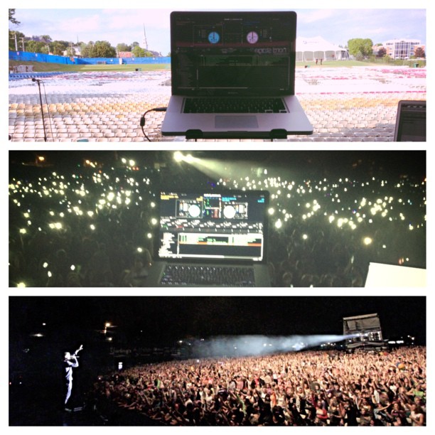 DJ Dubz at soundcheck and Mike Posner performing on the Warrior Tour in Bangor, ME 8/30/13
Photo by DJ Dubz
Instagram @iamdjdubz
