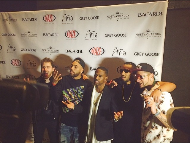 Mike Posner with SayItAintTone, Big Sean, Earlly Mac, and RiFF RAFF at Haze Nightclub in Las Vegas, NV 5/25/14 
Instagram @earllymac
