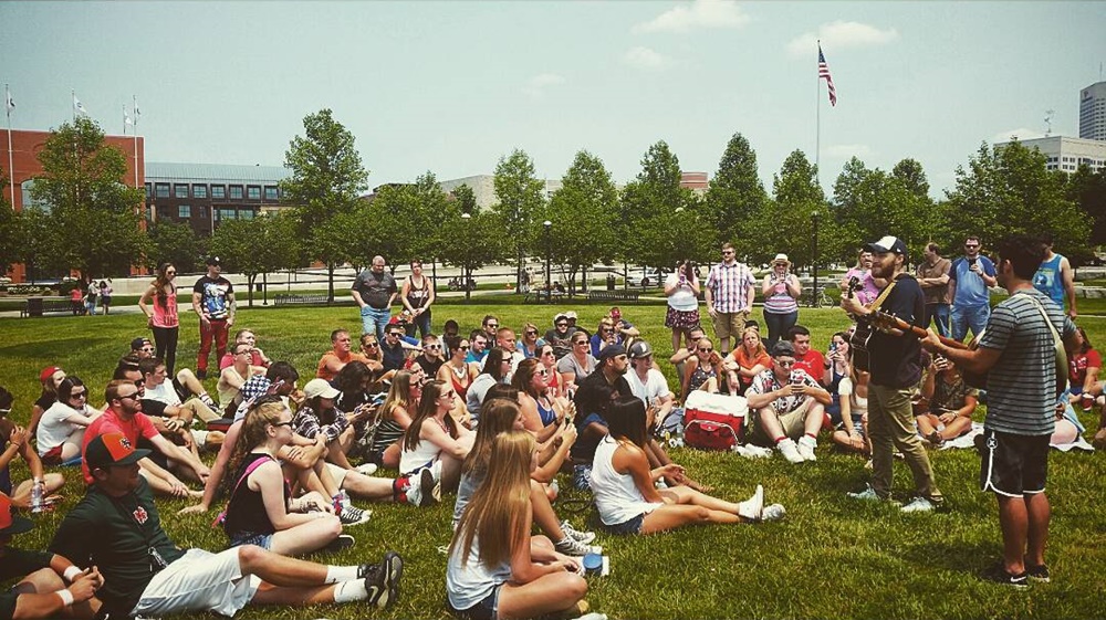 Mike Posner and Adam Friedman performing at White River State Park in Indianapolis, IN July 4, 2015
instagram.com/jbrantfilms
