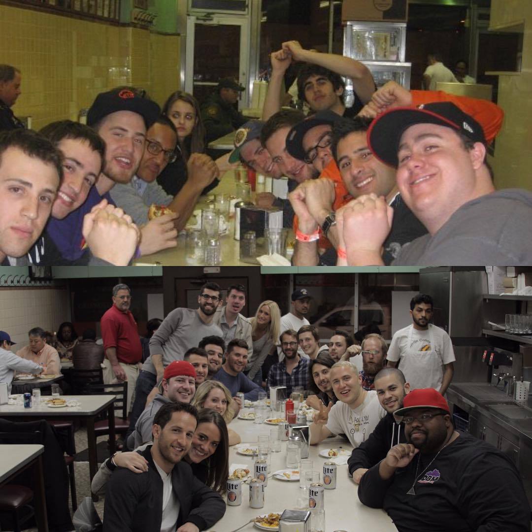 TOP: Celebrating the release of 'A Matter of Time' 2009. BOTTOM: Celebrating the release of 'At Night, Alone' 5/6/2016 - Lafayette Coney Island - Detroit, MI
