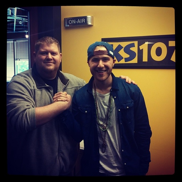 Mike Posner with Buhrm Gotti of KS107.5 in Greenwood Village, CO 2/6/14
Instagram @buhrmgotti
