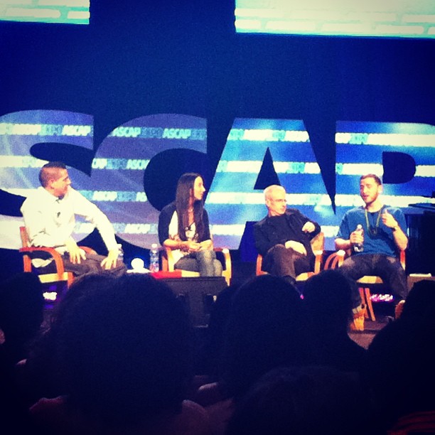 Marc Emert-Hutner, Antonina Armato, Michael Brook, and Mike Posner panelists for the "We Create Music" at the ASCAP "I Create Music" EXPO 2013
Photo by Hitmakers
instagram.com/hitmakers
