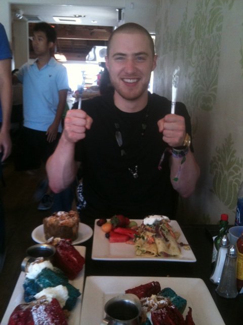 Mike Posner having a 4th of July Breakfast - Los Angeles, CA 7/4/11
