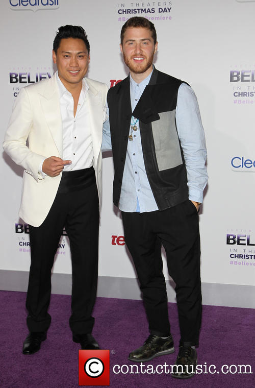 Mike Posner with Jon M. Chu at Justin Bieber's Believe Movie Premiere - Los Angeles, CA 12/18/13
