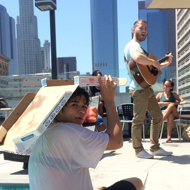 Mike Posner singing and playing guitar for fans by a pool in downtown Los Angeles, CA June 6, 2015
instagram.com/mikeposner
