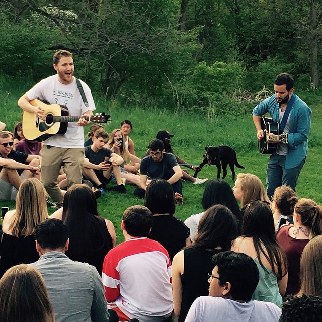 Mike Posner and Matthew Greenberg performing at Nichols Arboretum in Ann Arbor, MI May 9, 2015
instagram.com/dana_thomasx
