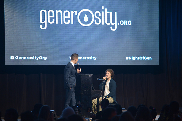 Mike Posner and Jason Kennedy at The 6th Annual Night Of Generosity at the Beverly Wilshire Hotel in Beverly Hills, CA December 5, 2014
