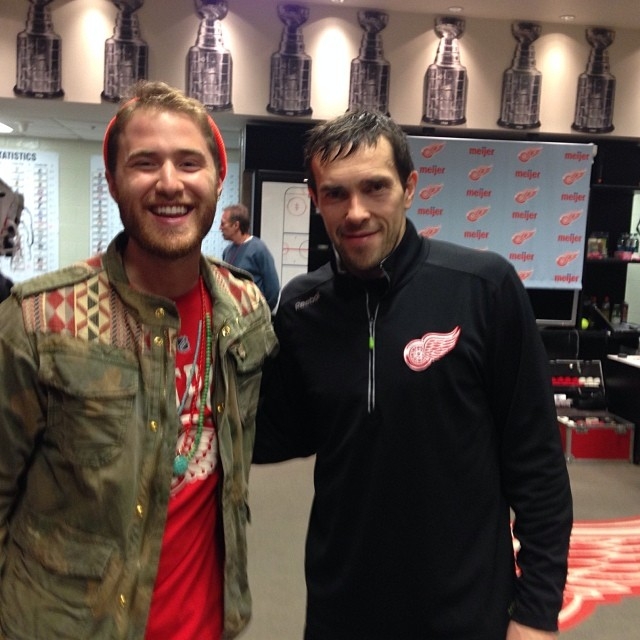 Mike Posner and Pavel Datsyuk at Joe Louis Arena in Detroit, MI 12/23/13
Photo by Pavel Datsyuk
