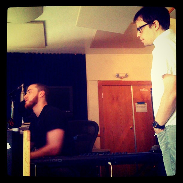 Mike Posner and Rivers Cuomo in the studio 8/23/11
