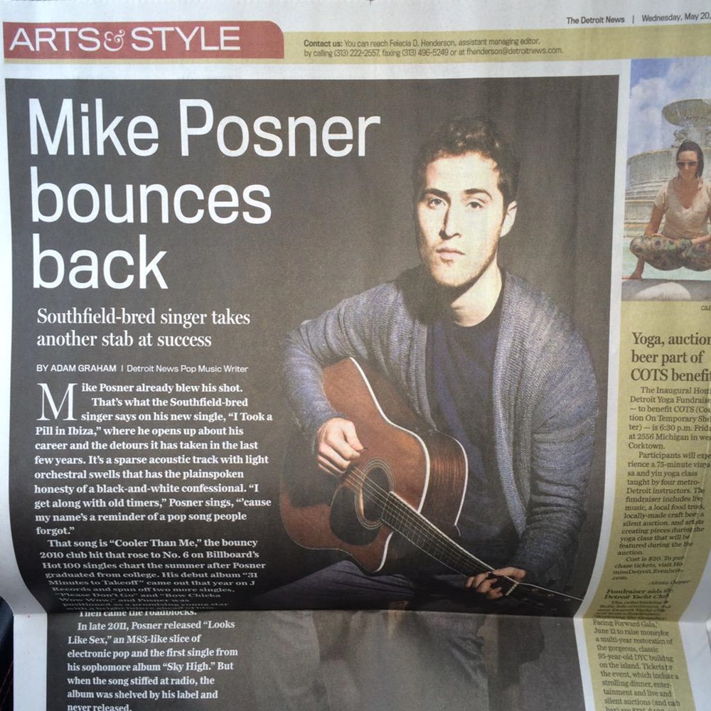 Mike Posner news article in The Detroit News - May 20, 2015
twitter.com/AaronConey
