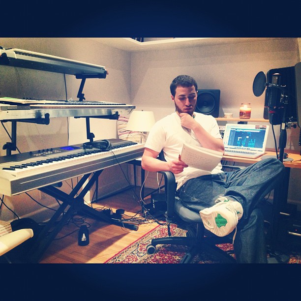 Mike Posner in the studio 2/7/13
