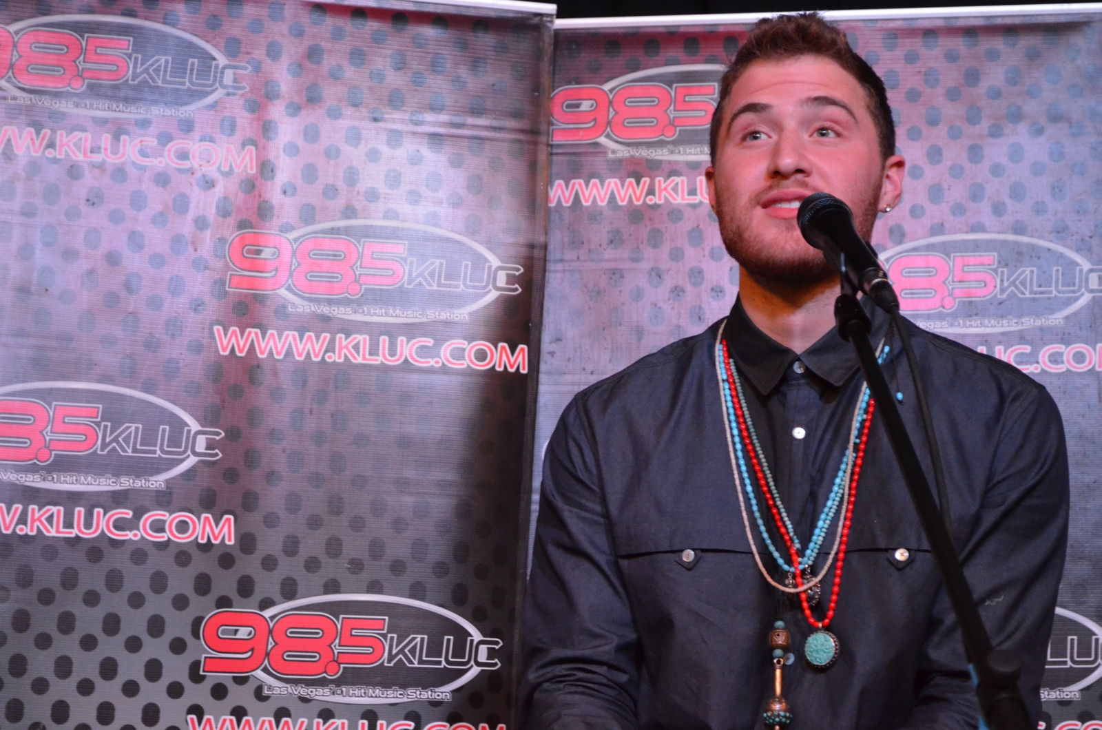 Mike Posner at 98.5 KLUC radio station - Las Vegas, NV 1/22/14
kluc.cbslocal.com
