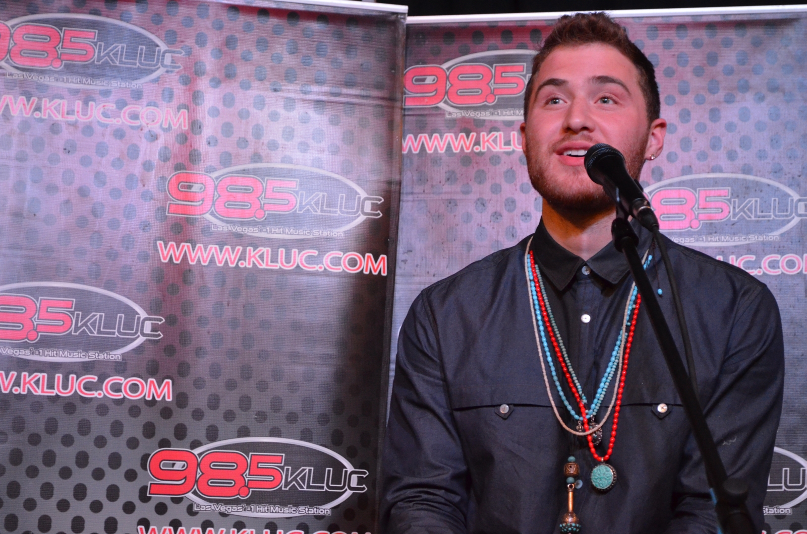 Mike Posner at 98.5 KLUC radio station - Las Vegas, NV 1/22/14
kluc.cbslocal.com
