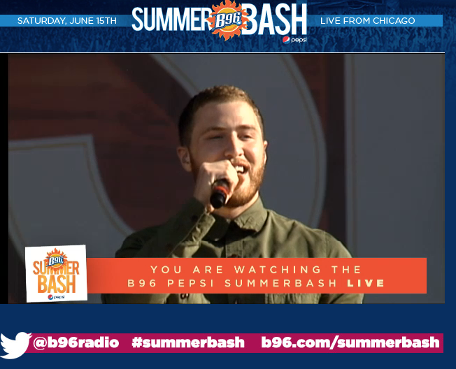 Screen Capture of Mike Posner at B96 Pepsi SummerBash 6/15/13
