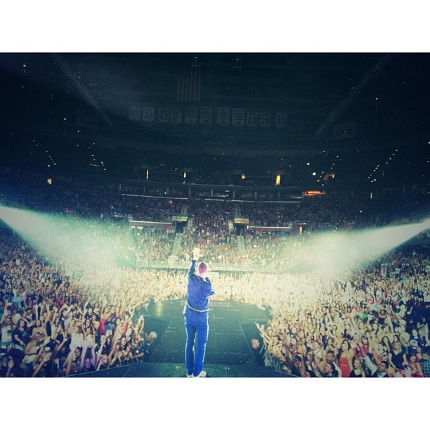 Mike Posner performing on the Believe Tour in Cleveland, OH 7/13/13 
Photo by Mike Posner
instagram.com/mikeposner 
