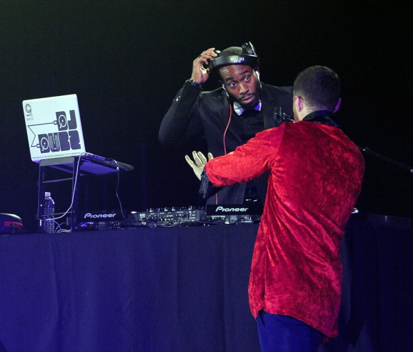 Mike Posner and DJ Dubz performing on the Believe Tour in Las Vegas, NV 6/28/13
