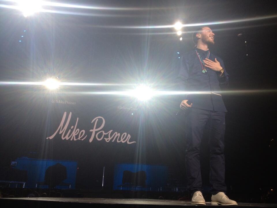 Mike Posner performing on the Believe Tour in Los Angeles, CA 6/25/13
