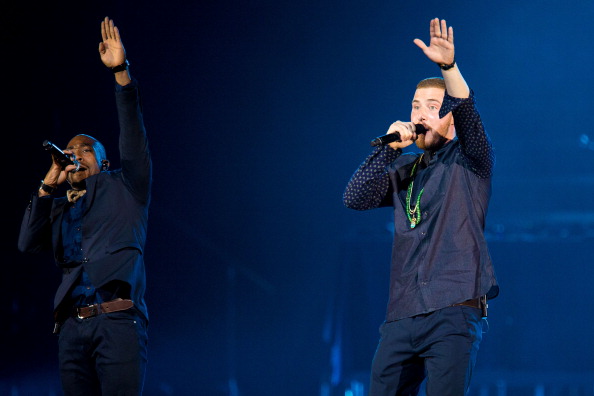 Mike Posner and DJ Dubz performing on the Believe Tour in Philadelphia, PA 7/17/13
