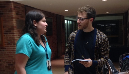 Gina Barboni giving Mike Posner his Birthday Book after his Juniata College show in Huntingdon, PA 3/29/14
twitter.com/PosnerPretties
