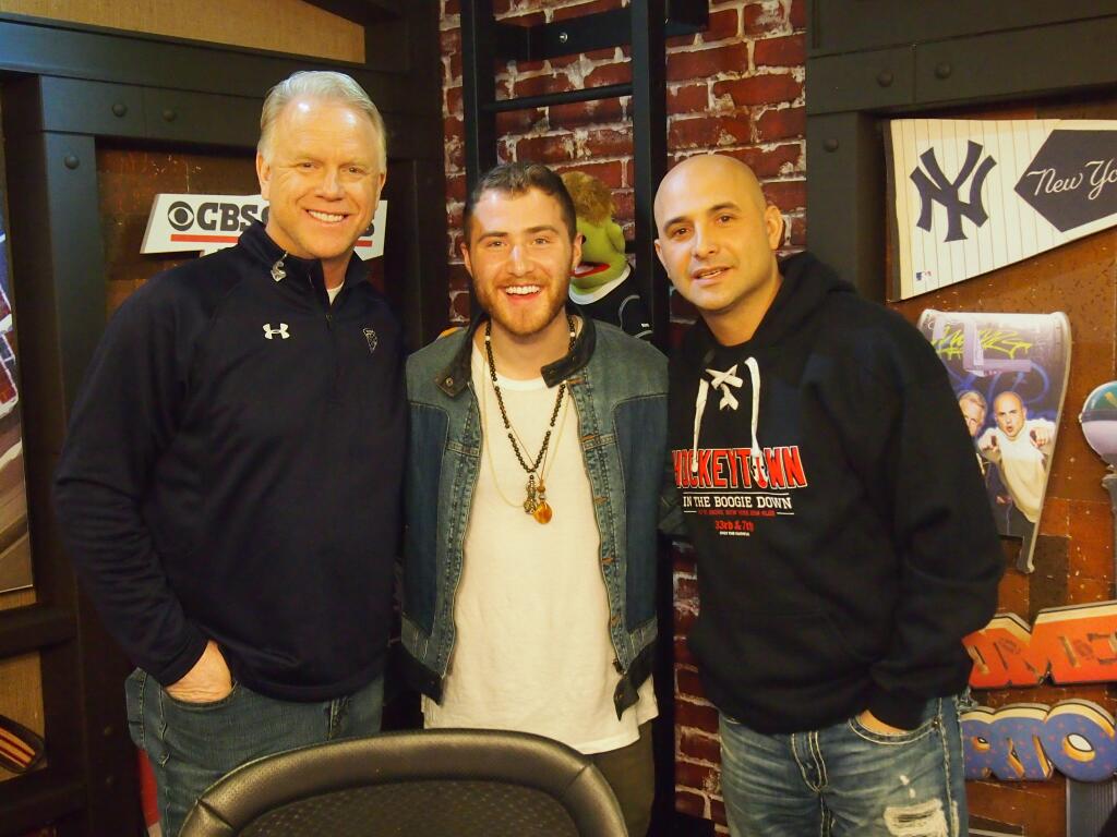 Mike Posner with Boomer and Carton of WFAN Sports Radio in New York, NY 2/21/14
newyork.cbslocal.com
